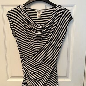 Max Studio Black and White Striped Top
